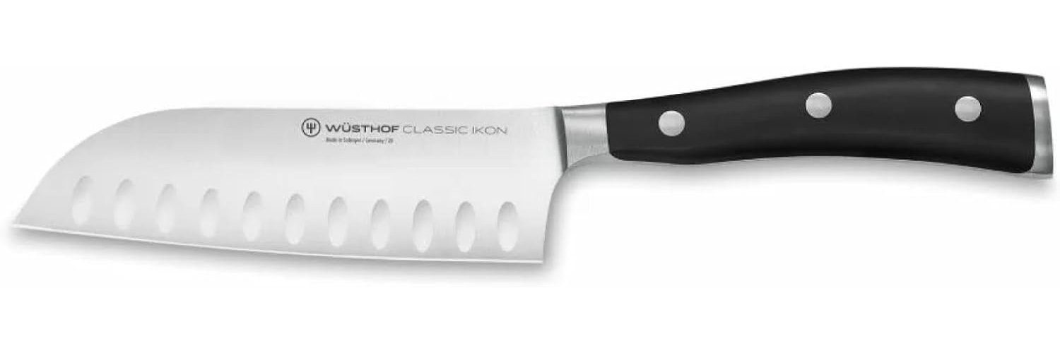 Wüsthof Santoku, Classic Ikon (1040331314), 14 cm Klingenlänge, Kullenschliff, geschmiedet Edelstahl rostfrei, asiatisches Küchenmesser, extrem scharf Bild 1