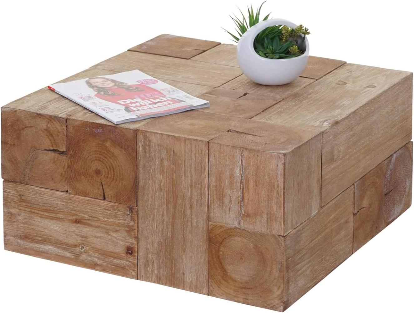 'HWC-A15c' Couchtisch, Massivholz Tanne rustikal, 30 x 60 x 60 cm Bild 1
