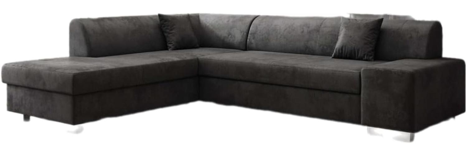 Designer Sofa Pina mit Schlaf- und Klappfunktion Samt Anthrazit Links Bild 1