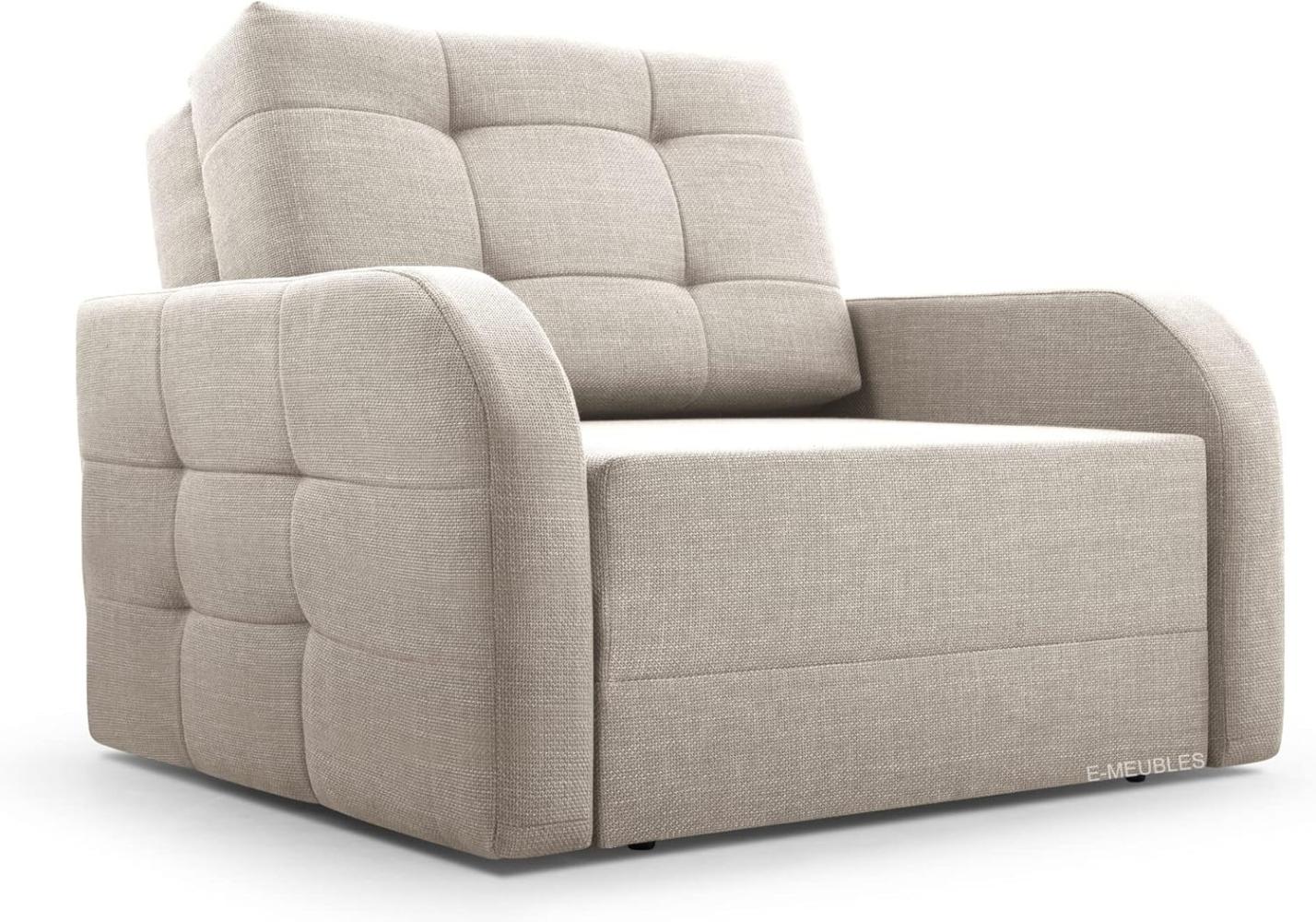 MOEBLO Kindersofa Porto 80, Schlafsessel Sofa Sessel Jugendsofa Schlafsofa 1-Sitzer Gästebett, mit Schlaffunktion, mit Bettkasten, Beige Bild 1