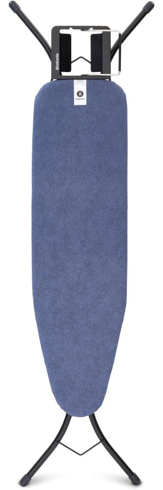 Brabantia - Bügelbrett A - für Dampfbügeleisen - Höhenverstellbar - für Links- und Rechtshänder - Solider Vierfußrahmen - Leicht versetzbar - Denim Blue - 110 x 30 cm Bild 1