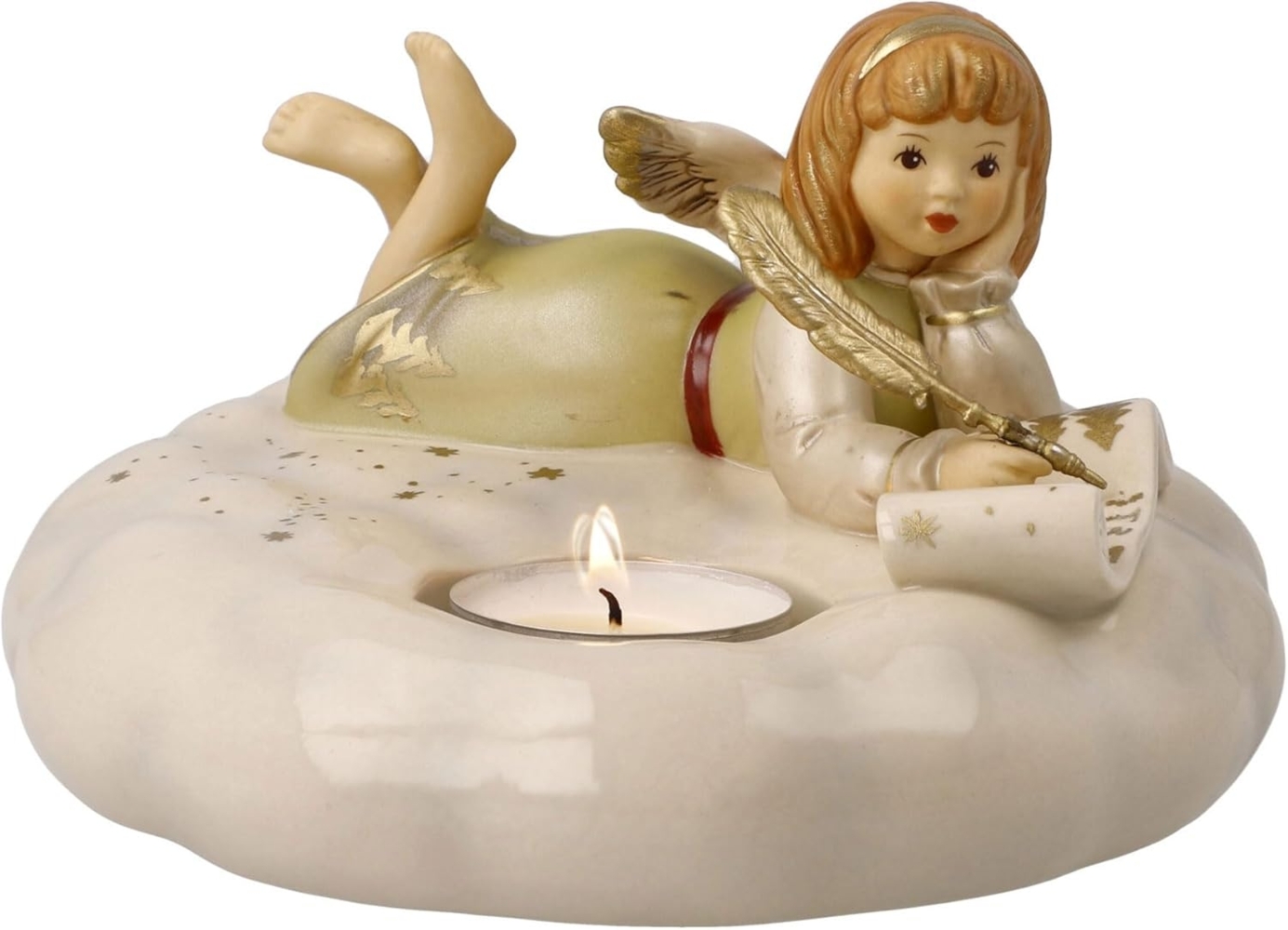 Goebel Engel Brief an das Christkind, Dekofigur, Teelichthalter, Weihnachten, Jahresfarbe 2022, Steingut, Ø 15 cm, 41659271 Bild 1