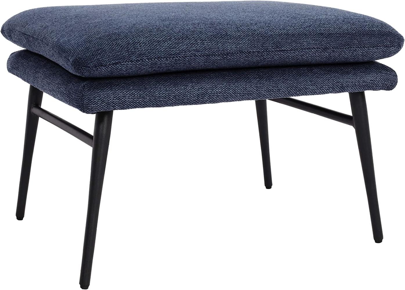 Hocker HWC-L62, Sitzhocker Fußablage Ottomane Polsterhocker, 38x56x40cm Stoff/Textil ~ blau Bild 1