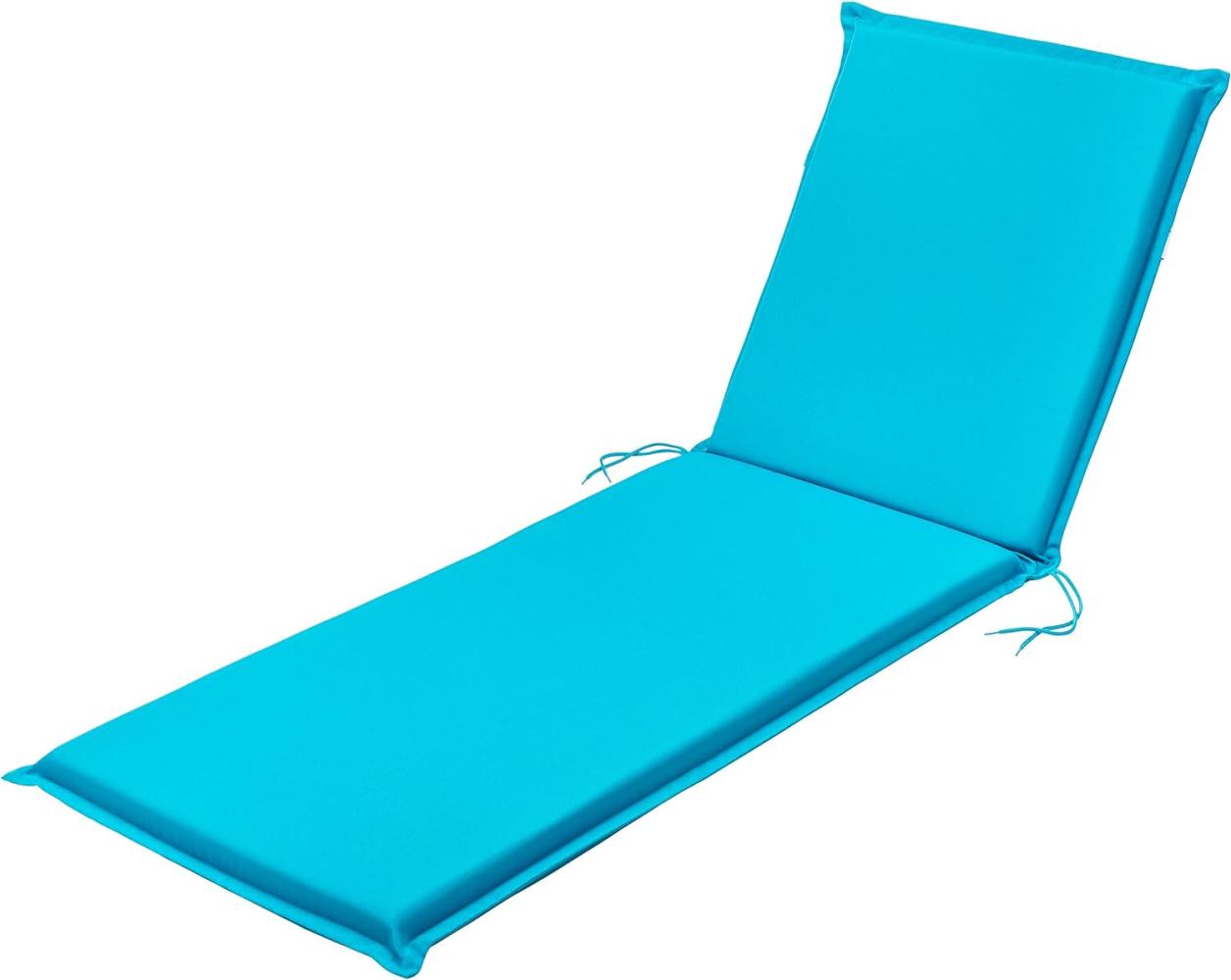 Traumnacht Komfort Liegenauflage Outdoor aqua mit abnehmbarem Bezug, 190 x 58 x 6 cm, Öko-Tex zertifiziert, produziert nach deutschem Qualitätsstandard Bild 1