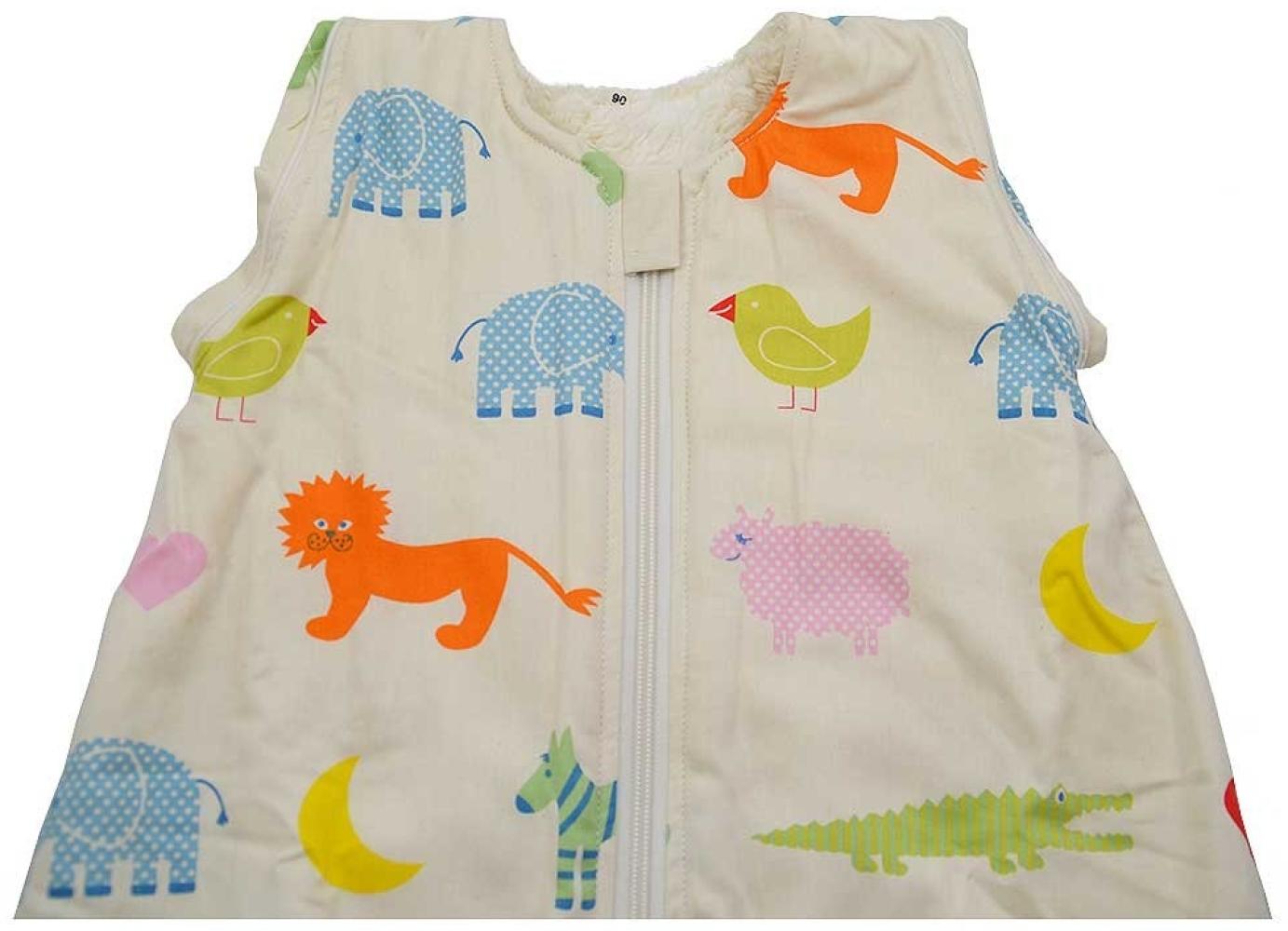 Cotonea Bio-Baumwolle Kinderschlafsack mit Teddyplüschfutter Design Arche Noah Größe 70 Bild 1