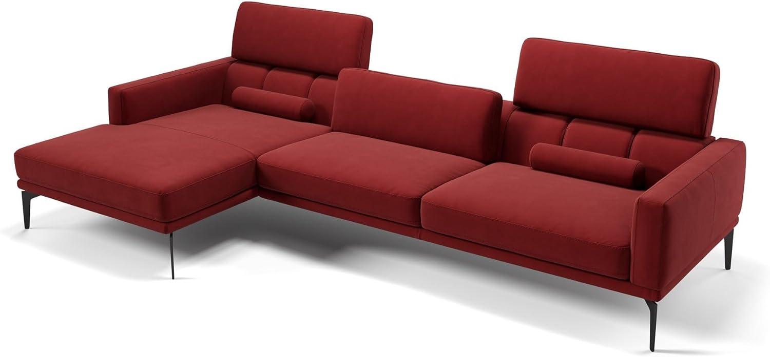 Sofanella Eckcouch SALERNO Stoffbezug Eckgarnitur Ecksofa in Rot XL: 308 x 157 Breite x 97 Tiefe Bild 1