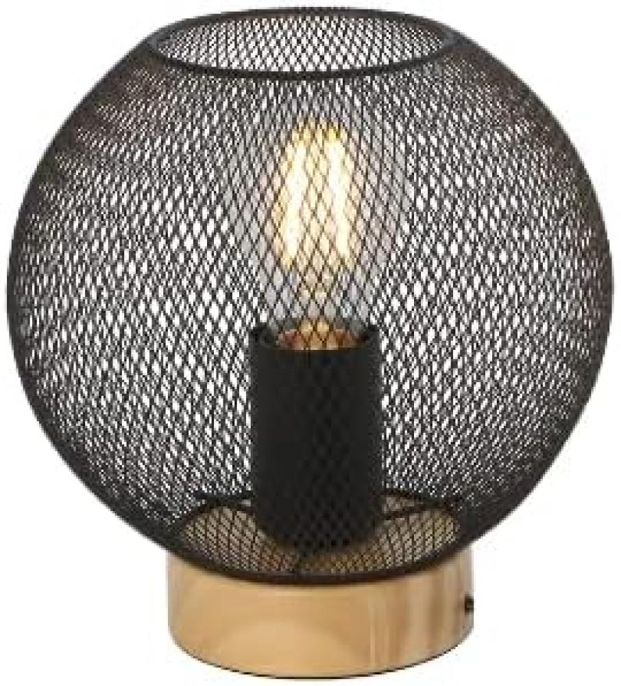 GLOBO Tischlampe Gitter schwarz Tischleuchte Nachttischlampe Industrie 15663T Bild 1