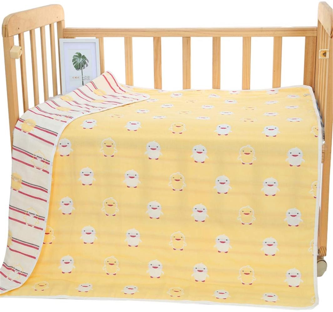 Hayisugar Babydecke Musselin Swaddle Pucktücher 6 Schichten Puckdecken 110x120 cm Kuscheldecke 100% Baumwolle | Erstlingsdecke, Pucktuch Kinderdecke für Mädchen Junge, Gelb Entlein Bild 1