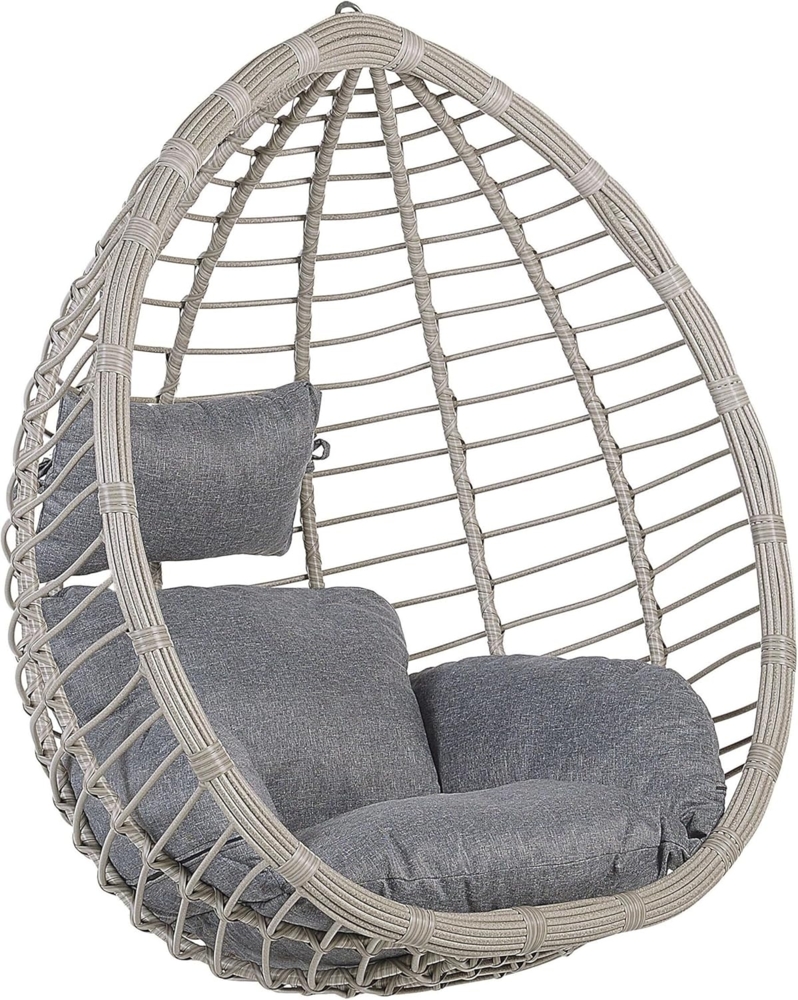 Hängesessel Rattan grau ø 106 cm TOLLO Bild 1