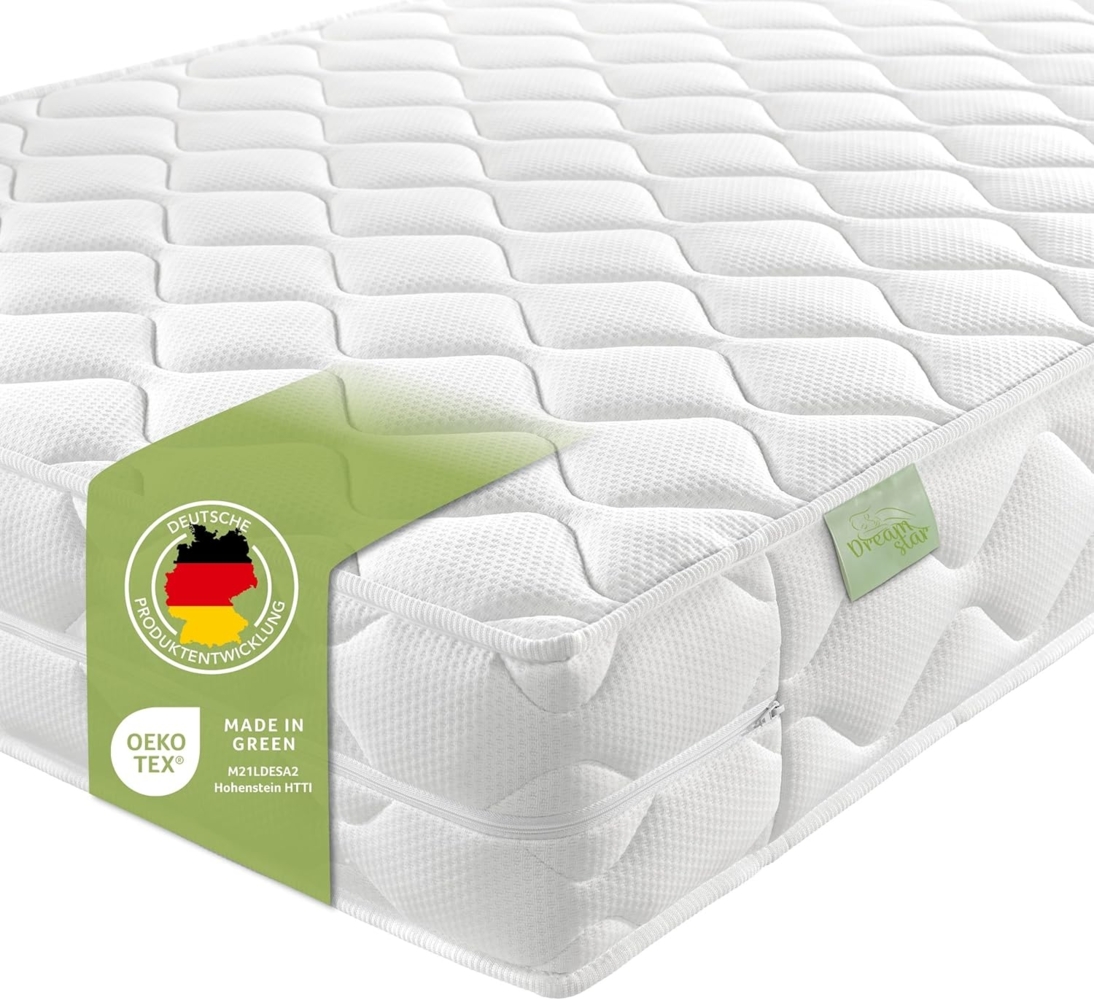 DREAMSTAR Ergo Flex | orthopädische 7-Zonen Kaltschaummatratze | 16 cm hoch | Öko-Tex Zertifiziert | Härtegrad 2 und 3 (H2 & H3)| Rollmatratze | 100x200 cm Bild 1