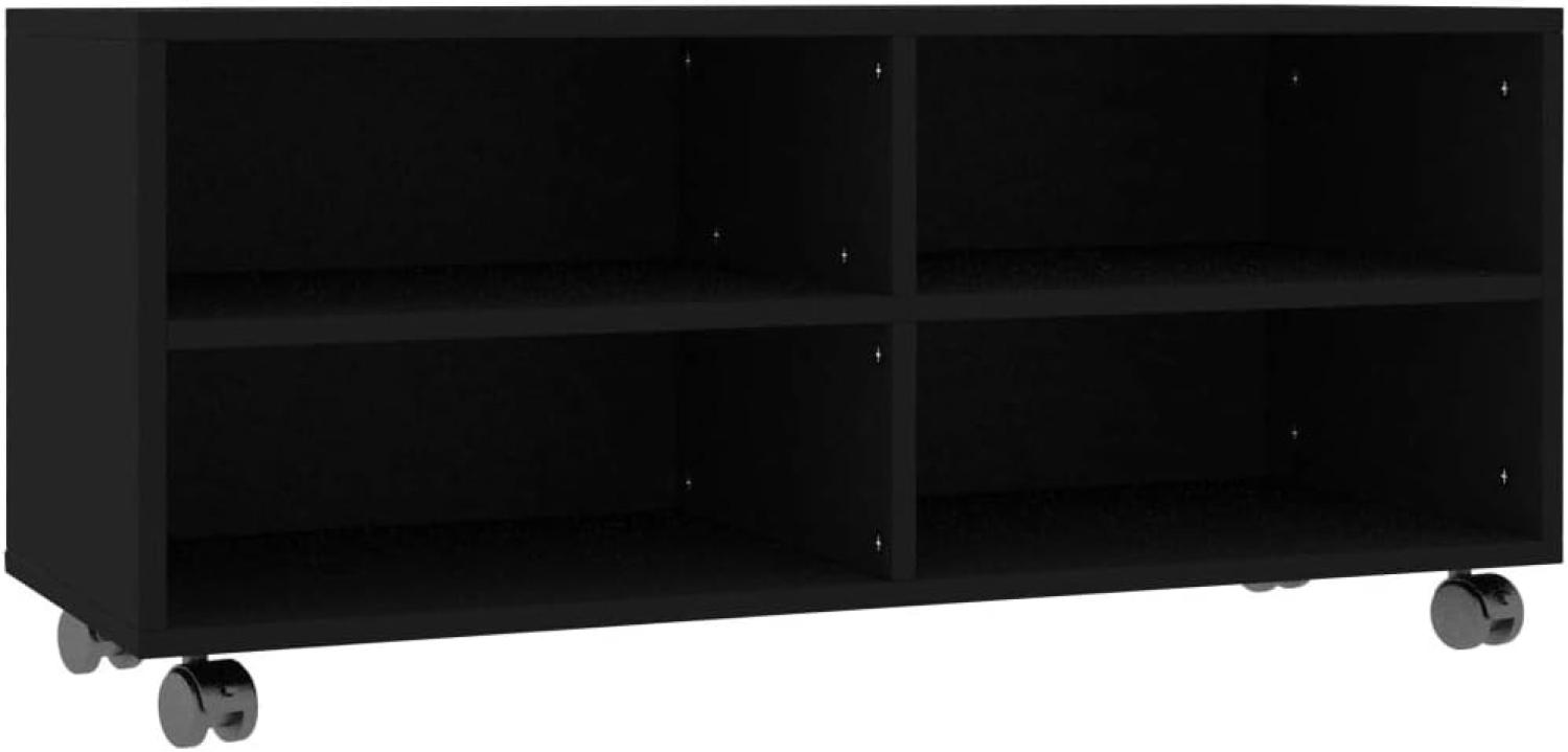 vidaXL TV-Schrank mit Rollen Schwarz 90x35x35 cm Holzwerkstoff 800181 Bild 1