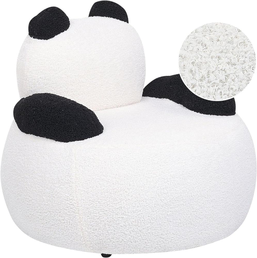 Kindersessel Bouclé weiß schwarz Tierform Panda VIBY Bild 1