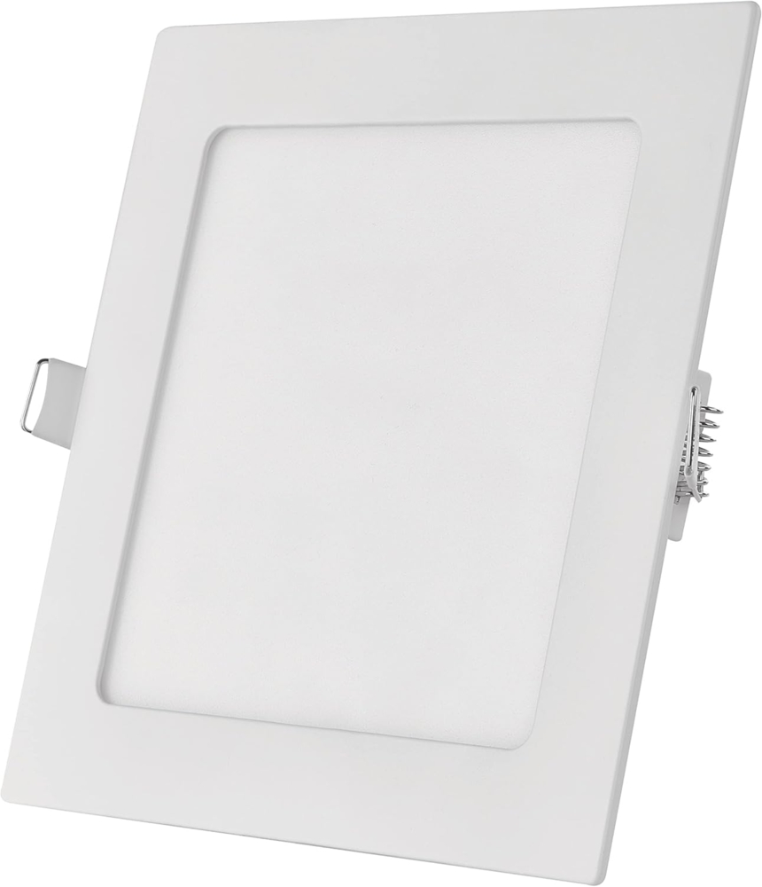 EMOS LED Panel 18 W, quadratische 1500 lm Einbauleuchte, Deckenleuchte in Weiß mit Durchmesser 22,5 cm, extra flach, Einbautiefe 2,1 cm, Lichtfarbe warmweiß 3000 K, inkl. LED-Treiber Bild 1