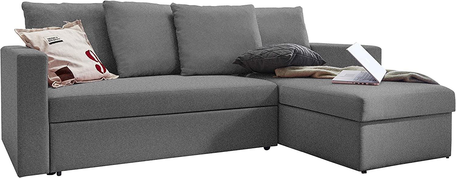 Atlantic Home Collection | Schlafsofa NINE mit Bettkasten | Ecke links oder rechts montierbar | grau Bild 1