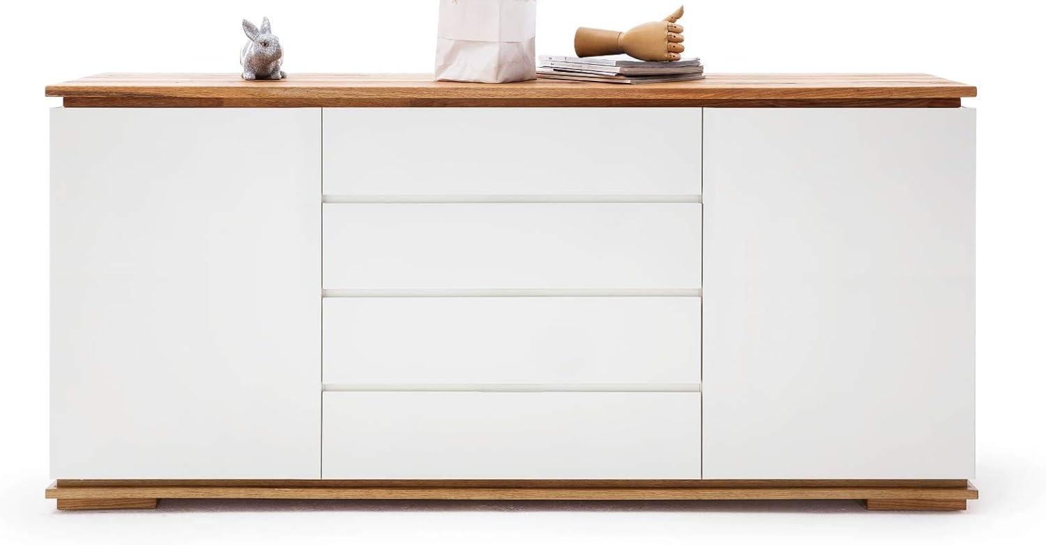 Chiaro Sideboard - Weiß matt Asteiche massiv Bild 1