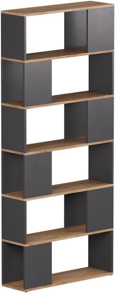 Raumteiler Eneos Anthrazit/Goldkraft Eiche 80 x 186 cm Vicco Bild 1