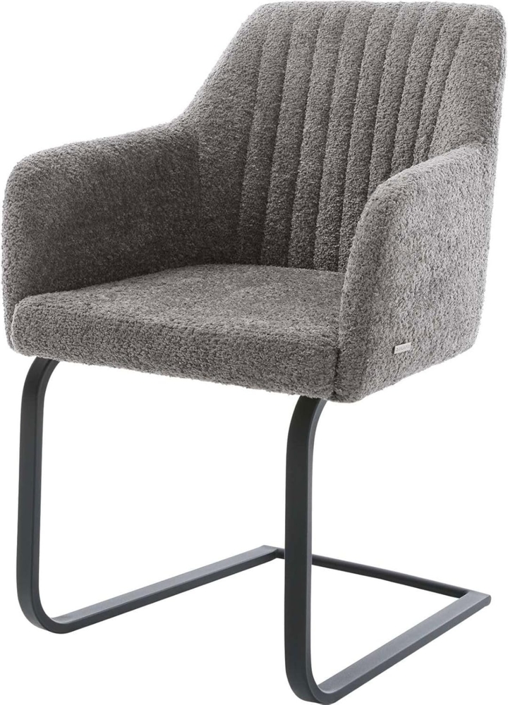 Freischwinger Greg-Flex Bouclé Grau Freischwinger flach Schwarz Taschenfederkern Bild 1