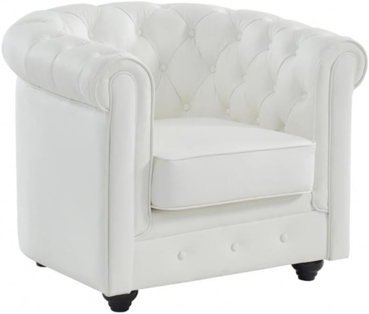 Vente-unique - Ledersessel - Büffelleder - Weiß - CHESTERFIELD Bild 1
