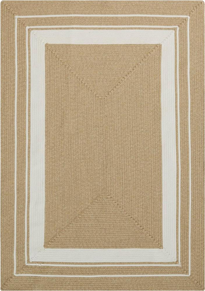 NORTHRUGS Trenzado In- & Outdoor Teppich Wetterfest – Pflegeleicht Handmade-Look für Innen und Außen Gewebter Outdoorteppich Läufer für Balkon, Terrasse, Wohnzimmer, Garten – Creme Beige, 160x230 Bild 1