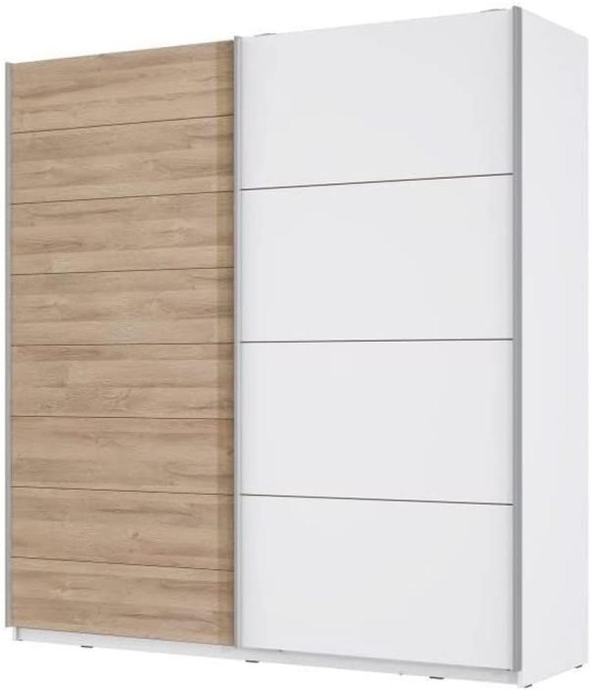 Forte Möbel 'Jawa' Kleiderschrank, Schwebetürenschrank, Bianco Eiche/Weiß, ca. 200 cm Bild 1