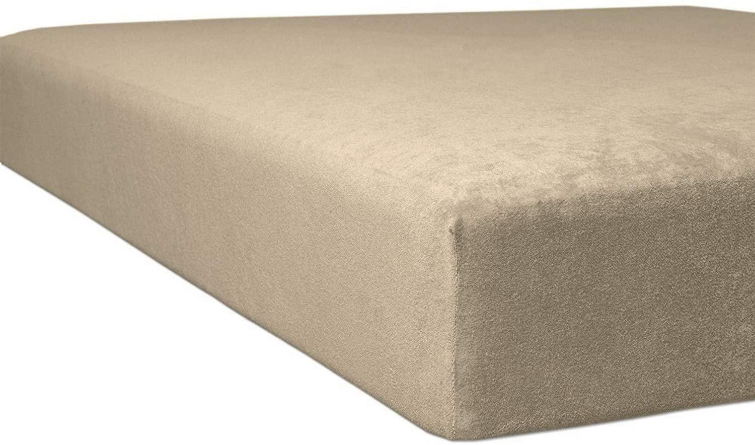 Kneer Nicky-Velours Spannbetttuch 180/200 - 200/200 cm sand (74) Bild 1