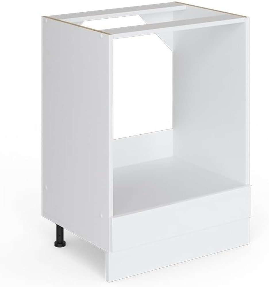 Vicco Herdumbauschrank R-Line, Weiß Hochglanz/Weiß, 60 cm, AP Anthrazit Bild 1
