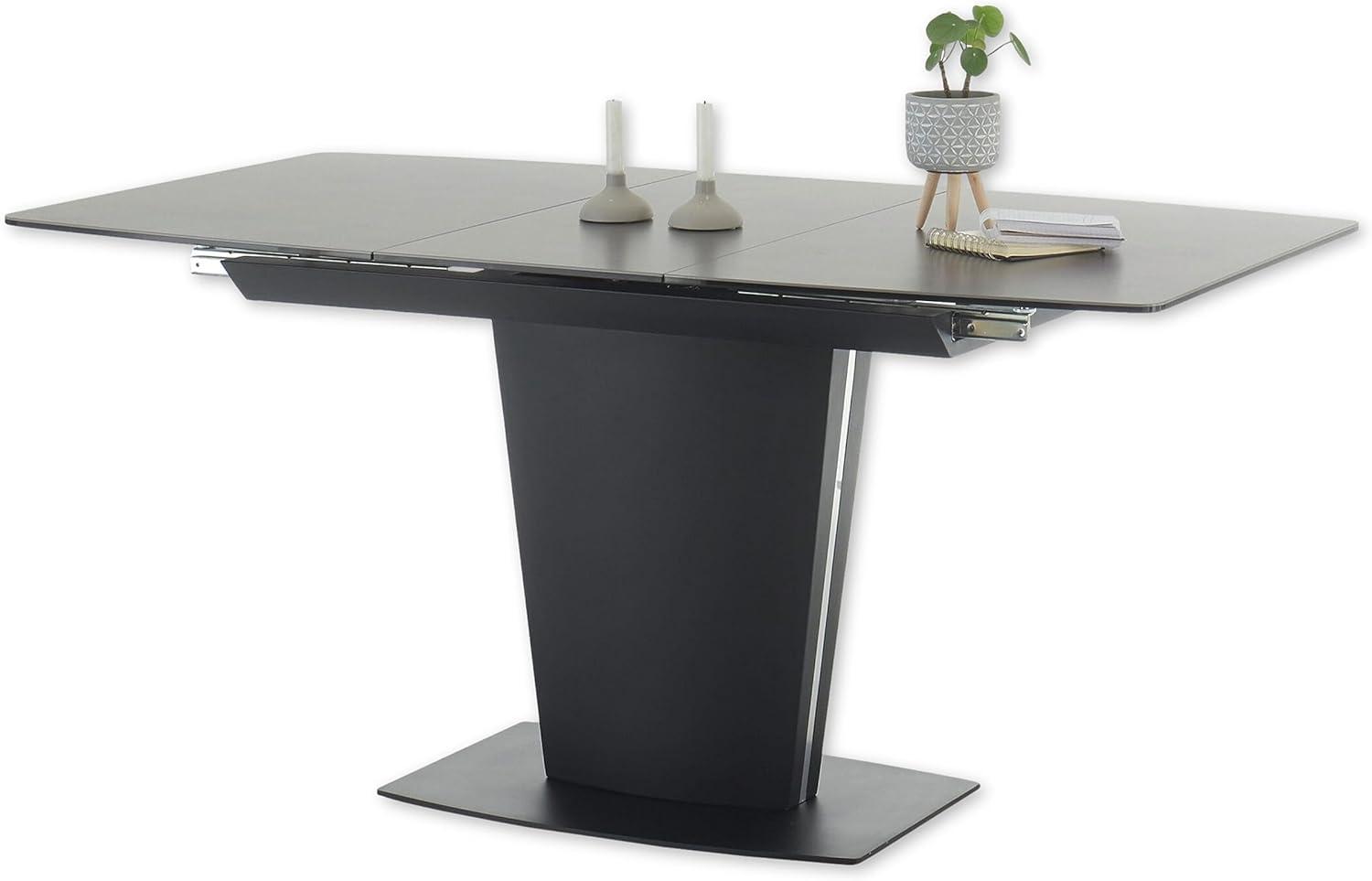 Ausziehtisch SERGIO Glas Keramik braun schwarz 120-160 cm Bild 1