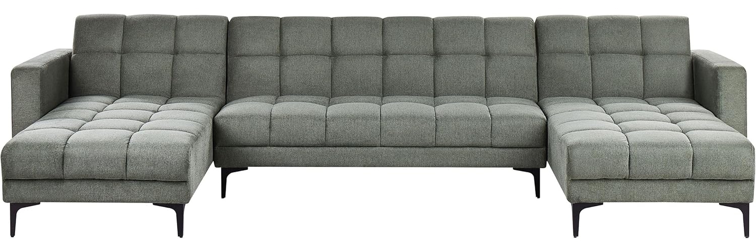 U-förmiges Sofa ALNES Dunkelgrün Linksseitig Bild 1