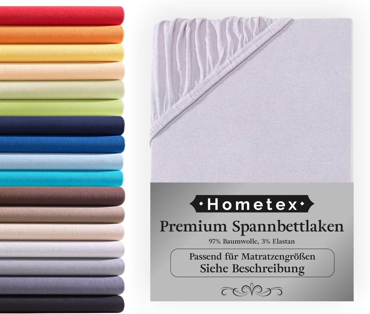 Hometex Premium Textiles Spannbettlaken Premium Boxspringbett Spannbetttuch ideal für Wasserbett und Matratzen, Jersey, Gummizug: Rundumgummizug, Spannbettlaken Premium Qualität 190 g/m², Gekämmte Baumwolle Bild 1