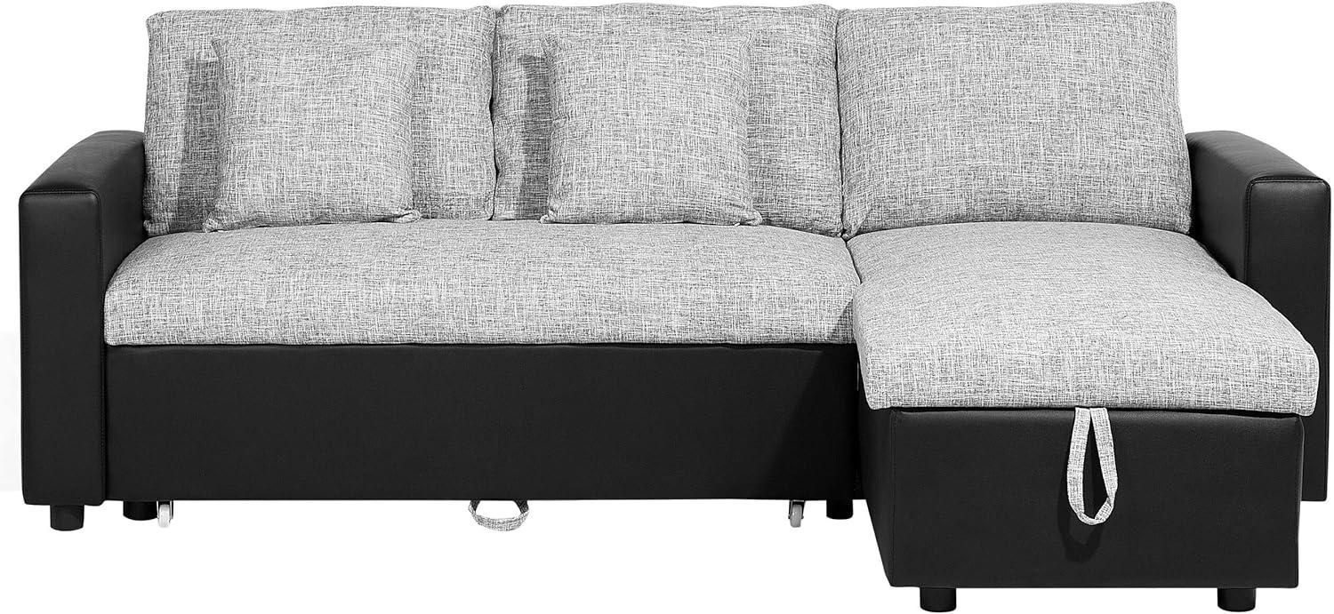 Ecksofa mit Schlaffunktion Polsterbezug grau meliert linksseitig TAMPERE Bild 1
