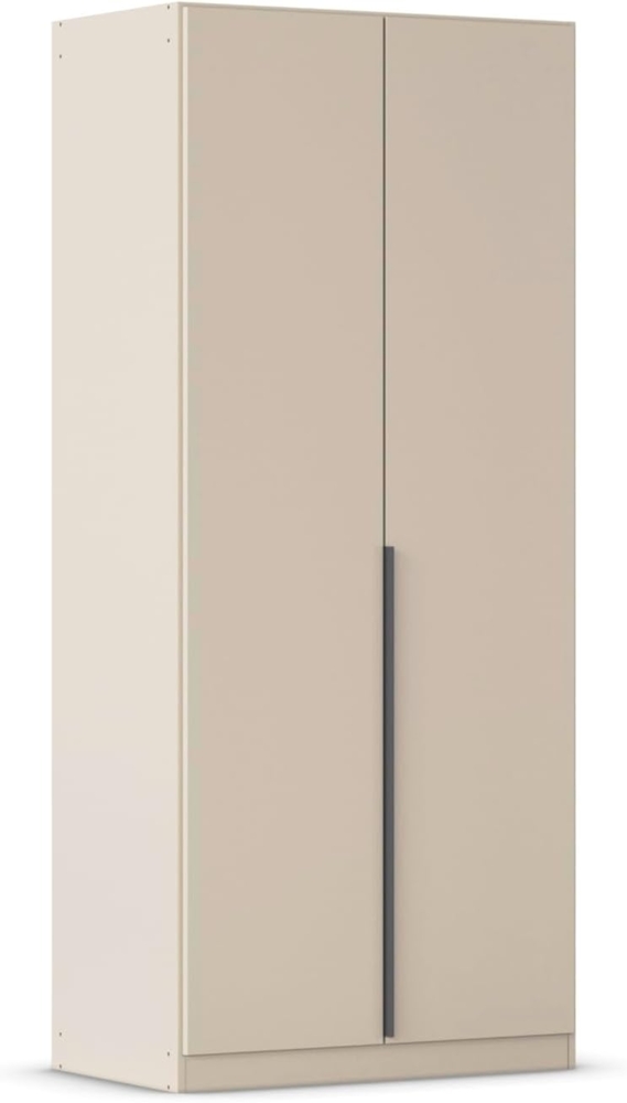 Rauch Möbel Alabama, Kleiderschrank, Garderobe, 2-türig, Zubehör Premium, 1 Kleiderstange, 2 Einlegeböden, Schubladeneinsatz, Farbe Beige, Griff Grau metallic, 91 x 210 x 54 cm Bild 1