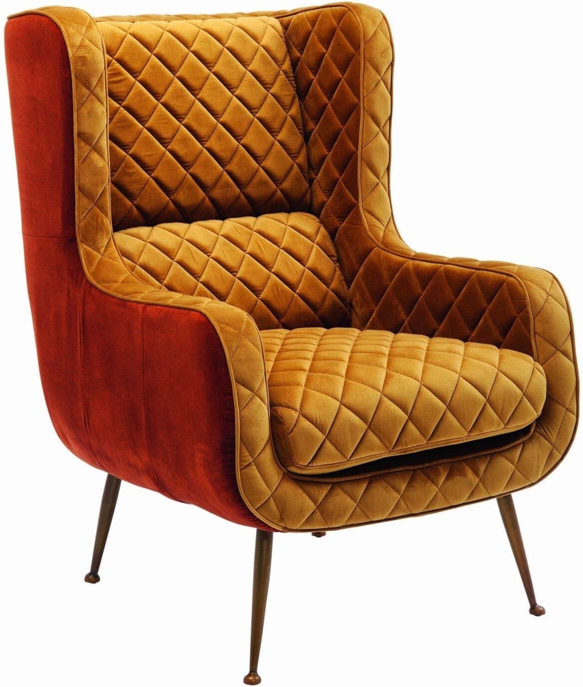 Kare Design Nonna Sessel - Rostfarbener Retro Ohrensessel, Relax Sessel in Curry, 103 x 73 x 85 cm (H/B/T) Bild 1