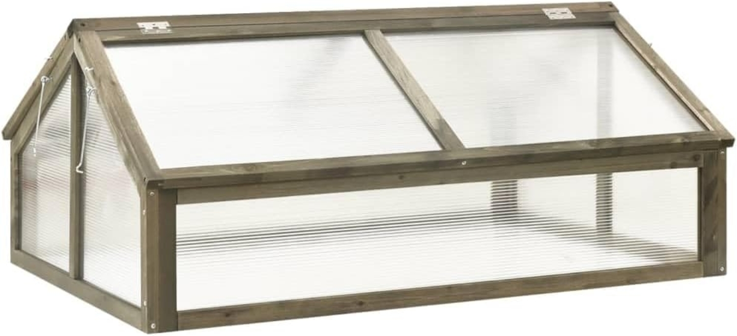vidaXL Gewächshaus Grau 114x80x50 cm Tannenholz 316416 Bild 1