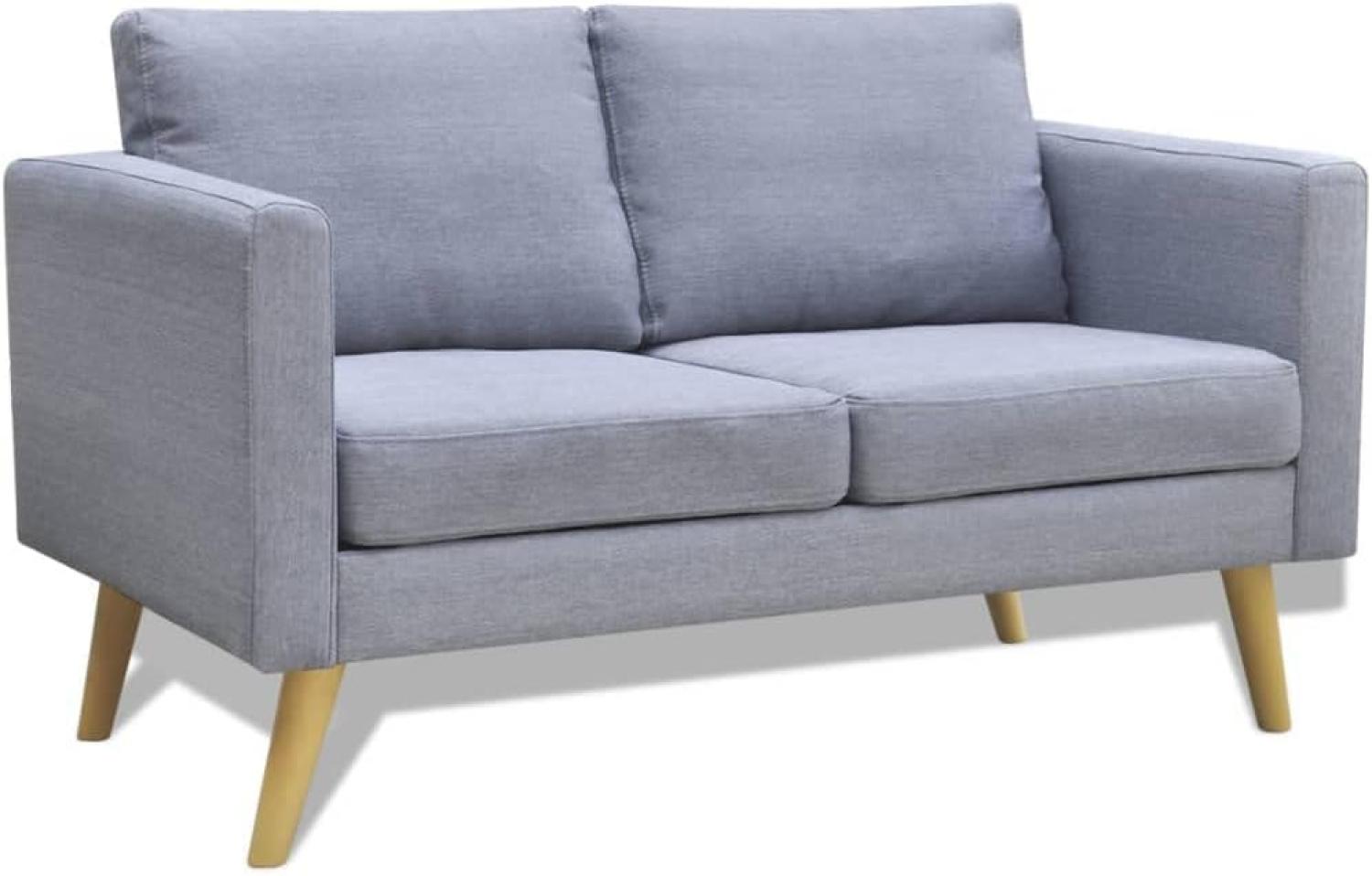 vidaXL Sofa 2-Sitzer Stoff Hellgrau 242218 Bild 1