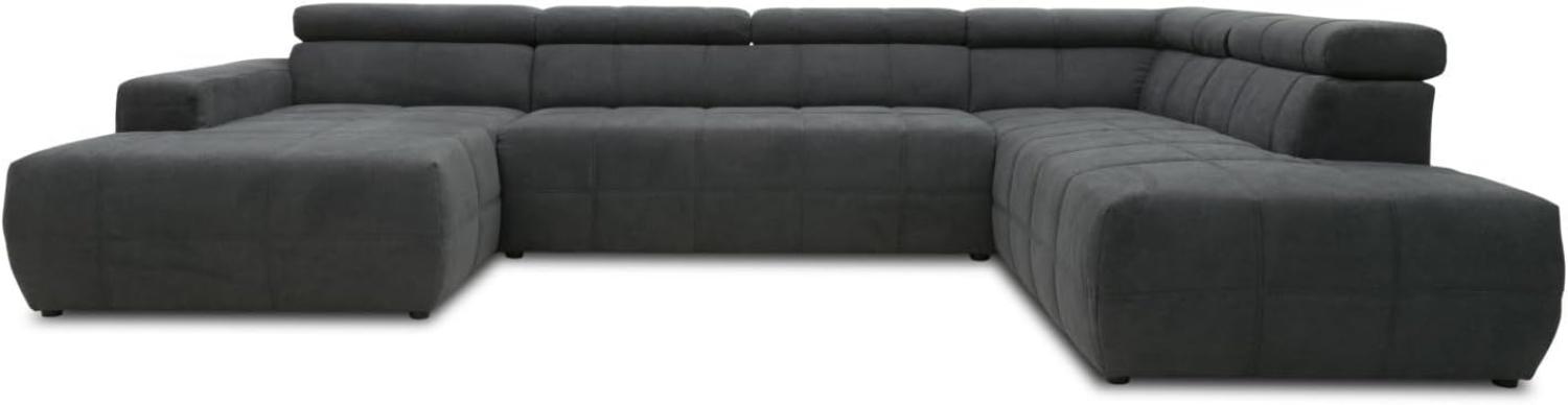 DOMO. collection Brandon Sofa, Wohnlandschaft mit Rückenfunktion in U-Form, Polsterecke Eckgarnitur, grau, 175 x 359 x 228 cm Bild 1