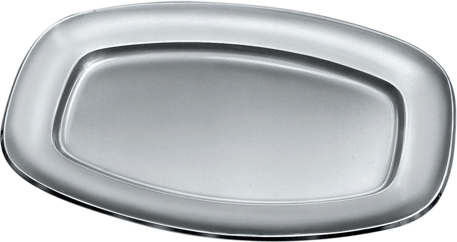 Alessi Servierplatte 30 cm, Edelstahl, Silber, 10 x 23 x 12. 5 cm Bild 1