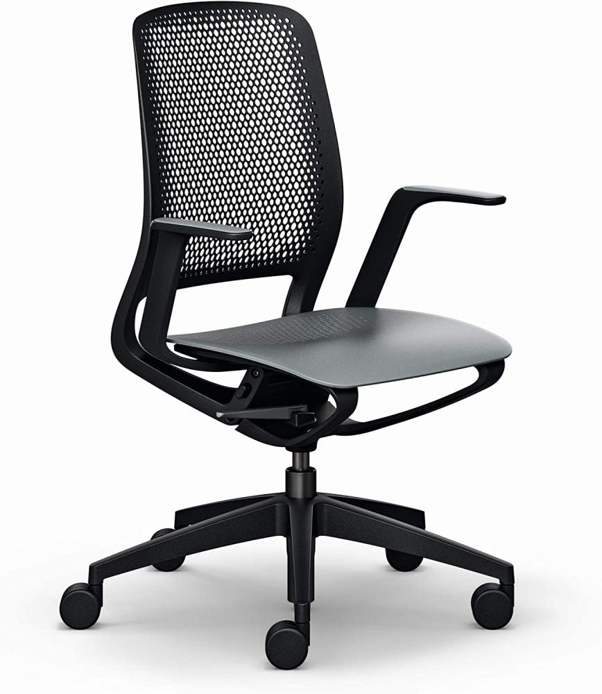 Sedus Stoll Sedus se:motion, Netz-Sitz, Gepolsterte Rückenlehne, Schwarz, Schwarz, Polyamide (PA), Polyester, Netz, Polyester Bild 1