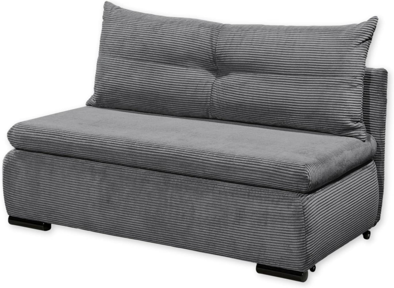 Stella Trading CHARLIE Bequemes Schlafsofa mit Bettkasten in Cord-Optik, Ash-Kompaktes Sofa mit Schlaffunktion, Holzwerkstoff, 153 x 90 x 83 cm Bild 1