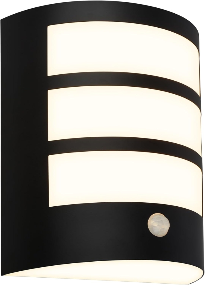 BRILONER - LED Wandleuchte ohne Stromanschluss mit Bewegungsmelder, Dämmerungssensor, 20 sek. Timer, Wandlampe Akku, Wandbeleuchtung außen, Außenleuchte, Outdoor Lampe, 18 x 15 x 7 cm, Schwarz Bild 1