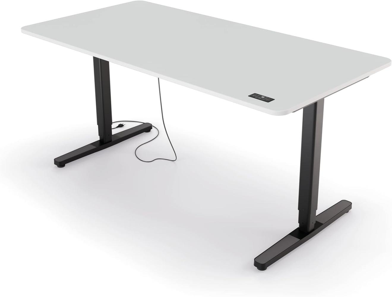 Yaasa Desk Pro II Elektrisch Höhenverstellbarer Schreibtisch, 160x80 cm, Offwhite-Schwarz, mit Speicherfunktion und Kollisionssensor Bild 1