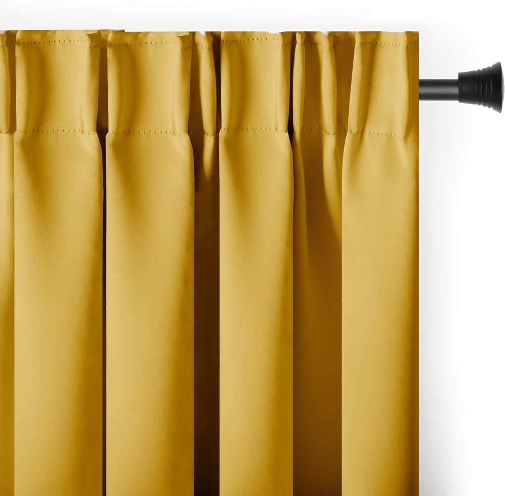 AmeliaHome Gardine Gardine Vorhang Einfarbig Verdunklungsvorhang Aufhängung Pleat, Kräuselband (1 St), verdunkelnd Bild 1