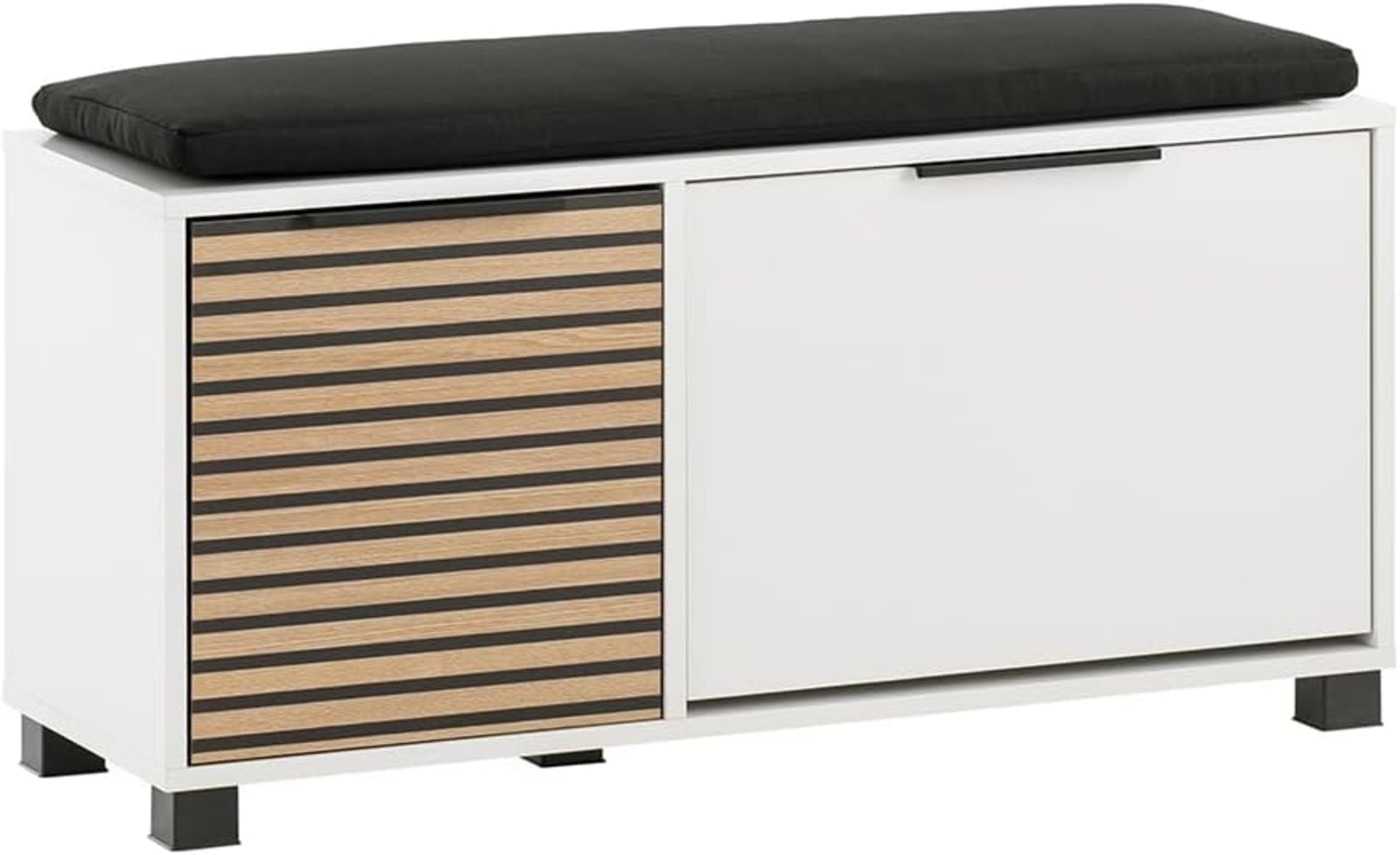 Lomadox Schuhbank LANSING-80, in weiß mit Akustikpaneel-Optik Bild 1