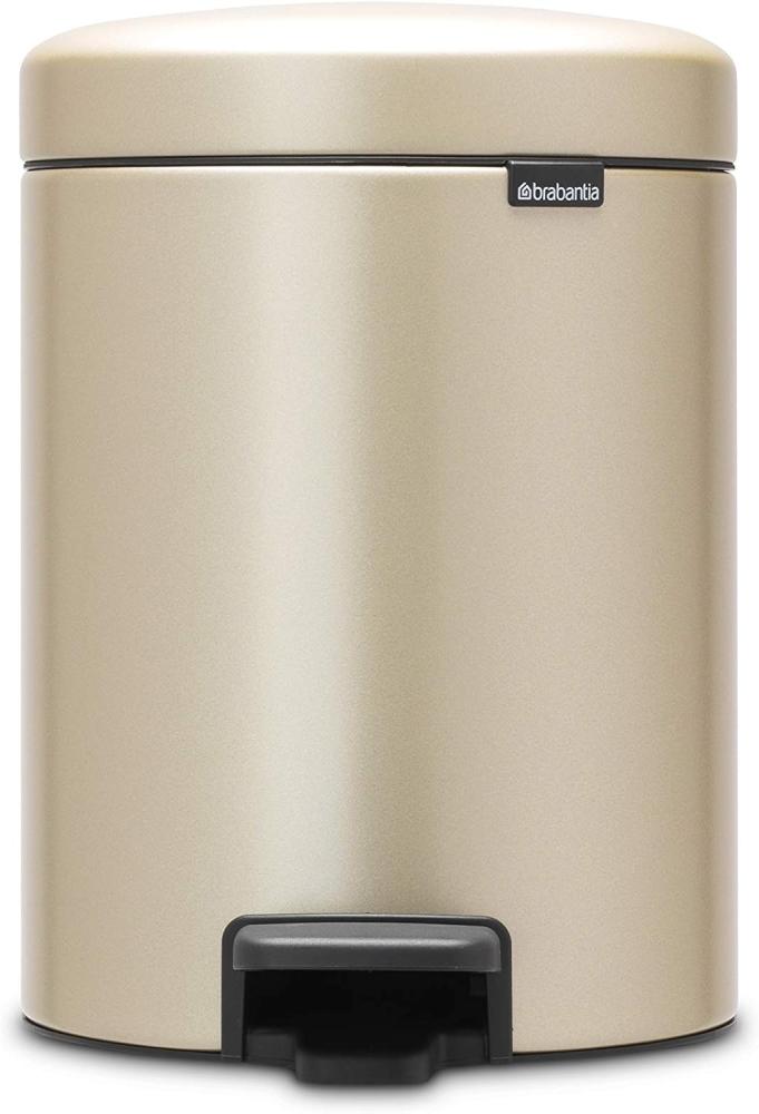 Brabantia Treteimer NewIcon, Abfalleimer, Mülleimer, Stahl, Metallic Gold, 5 L, 304422 Bild 1