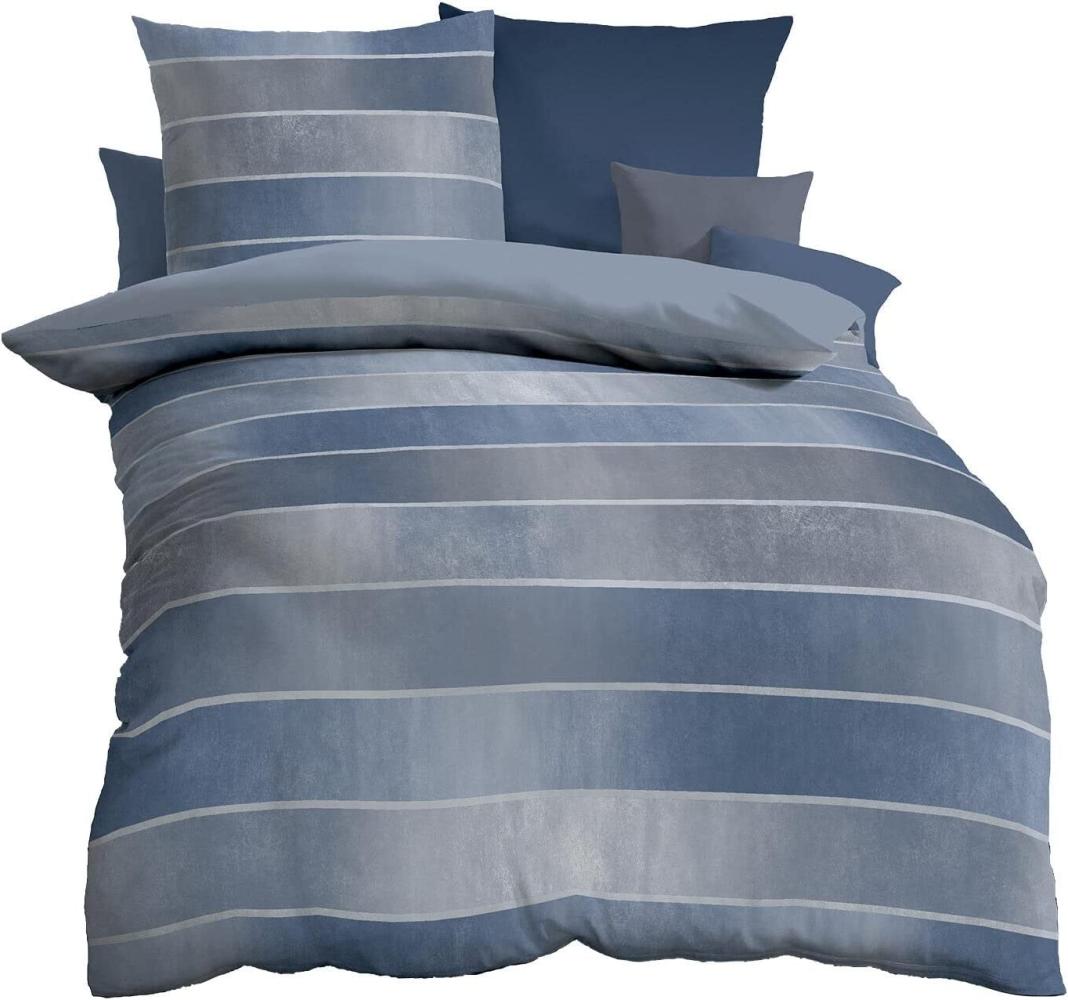 Kaeppel Mako-Satin Bettwäsche Timeless | 240x220 cm + 2x 80x80 cm | blau Bild 1