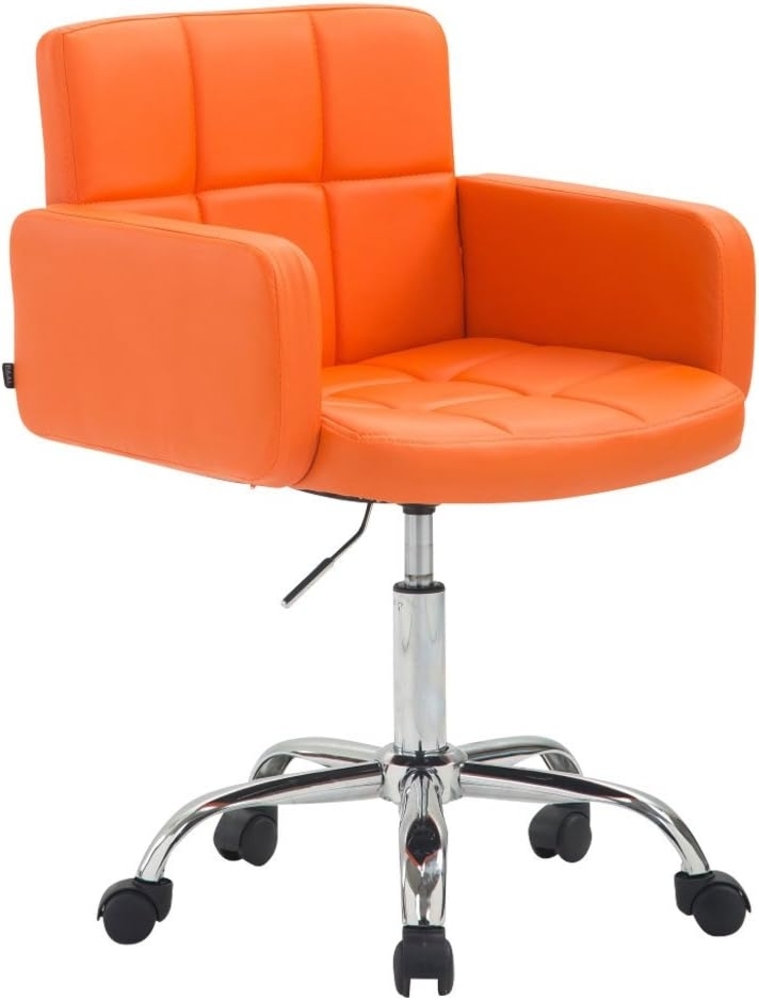 CLP Arbeitshocker Los Angeles Kunstleder höhenverstellbar und drehbar,orange Bild 1