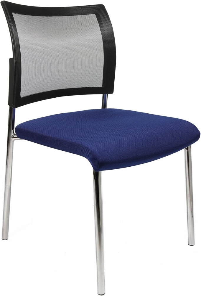 Topstar Visit 10 Besucherstuhl, Konferenzstuhl, Netz (2er-Set), stapelbar, Stoff, Blau/Schwarz Bild 1
