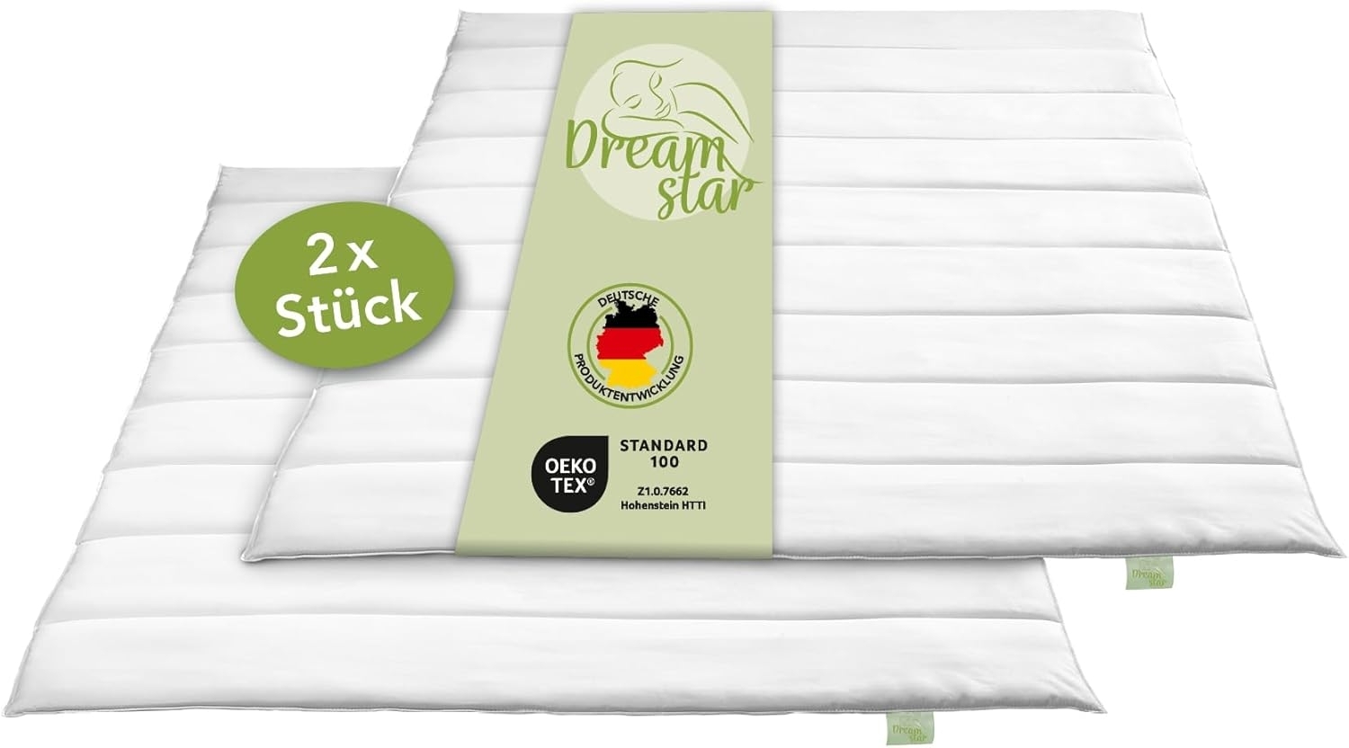 Dreamstar Microfaserbettdecke Eco, Bettdecken 2er-Set - 4-Jahreszeiten, Ganzjahres, Winter & Sommer, Füllung: Faserfüllung, Bezug: angenehm weiche Microfaser, allergikerfreundlich, atmungsaktiv, temperaturausgleichend, 135x200 cm Bild 1