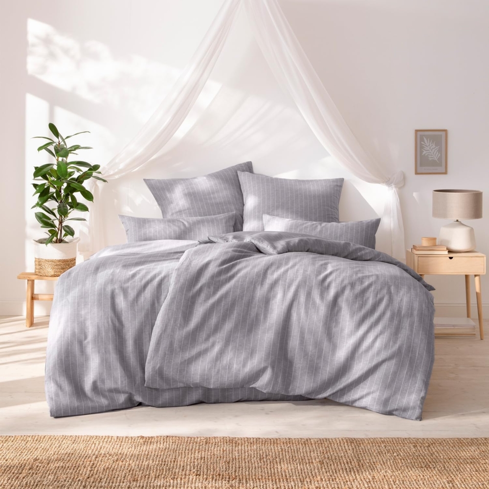 Estella Halbleinen Bettwäsche Exquisit Tavira Grau Bild 1