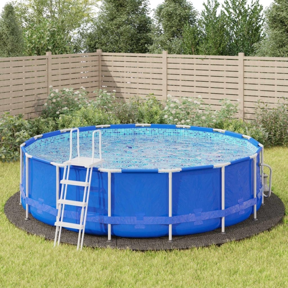 vidaXL Pool-Bodentuch Hellgrau Ø550 cm Polyester Geotextil 94222 Bild 1