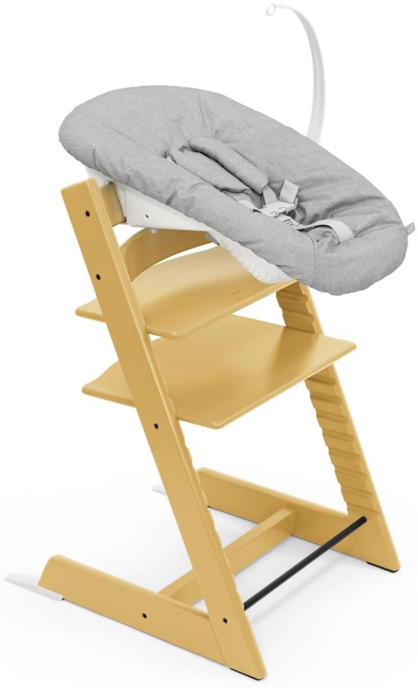 Tripp Trapp Stuhl von Stokke (Sunflower) mit Newborn Set (Grey) - Für Neugeborene bis zu 9 kg - Gemütlich, sicher & einfach zu verwenden Bild 1